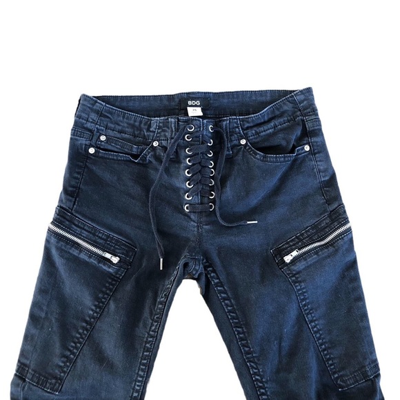 Y2k black lace up skinny jeans - Picture 2 of 4